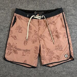 Vuori Cruise Board Shorts Mens 31 Pink Floral Performance Swim Trunks
